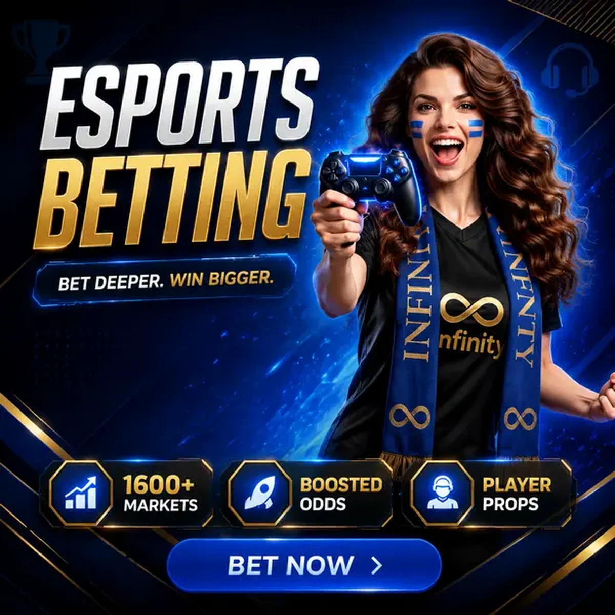 Χειριστήριο στοιχηματισμού esports που λάμπει στο Infinity Esports Markets and Betting Infrastructure